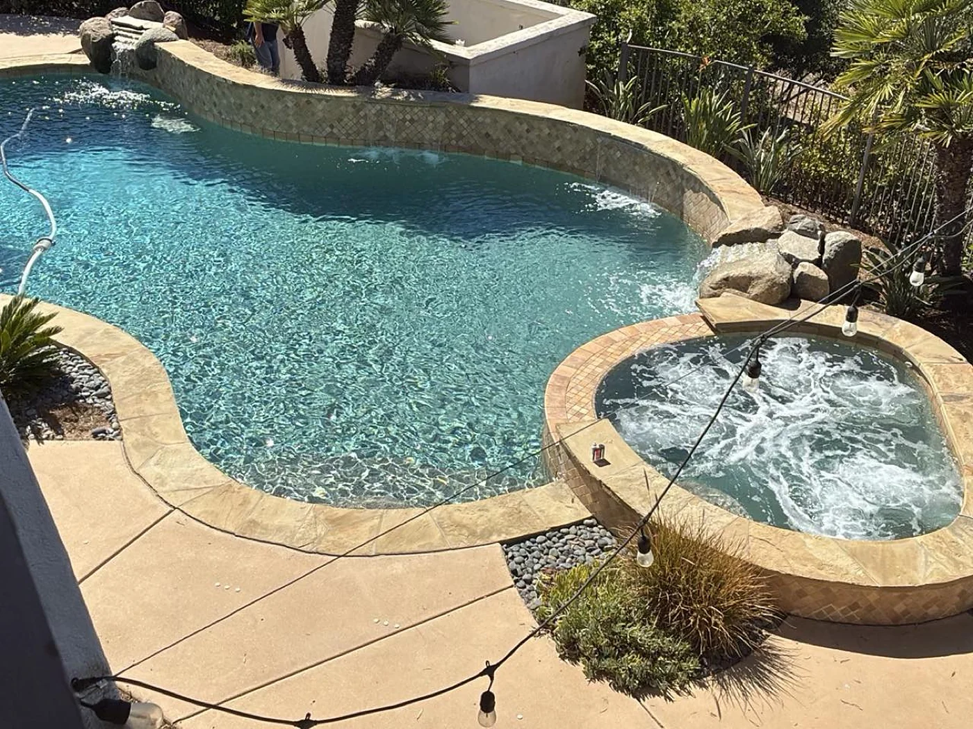 A pool and spa on a San Diego property, inspected as an add-on