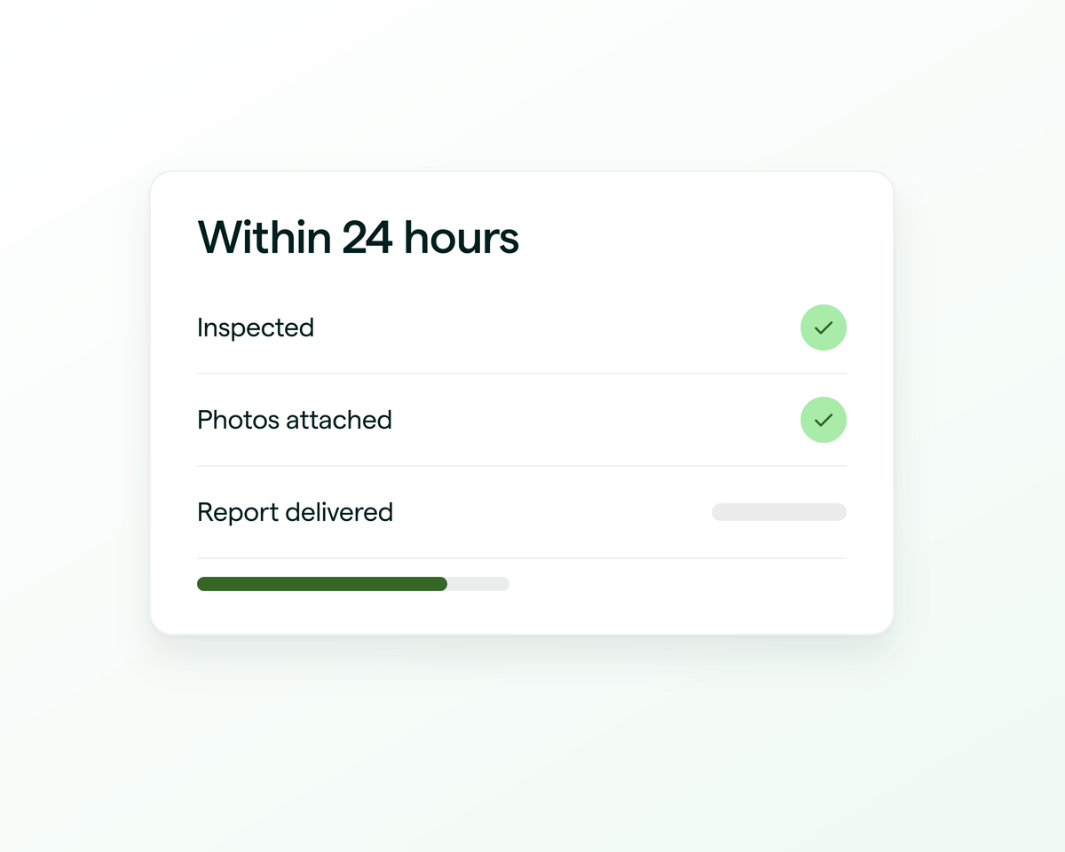 The report written and delivered within 24 hours of the inspection