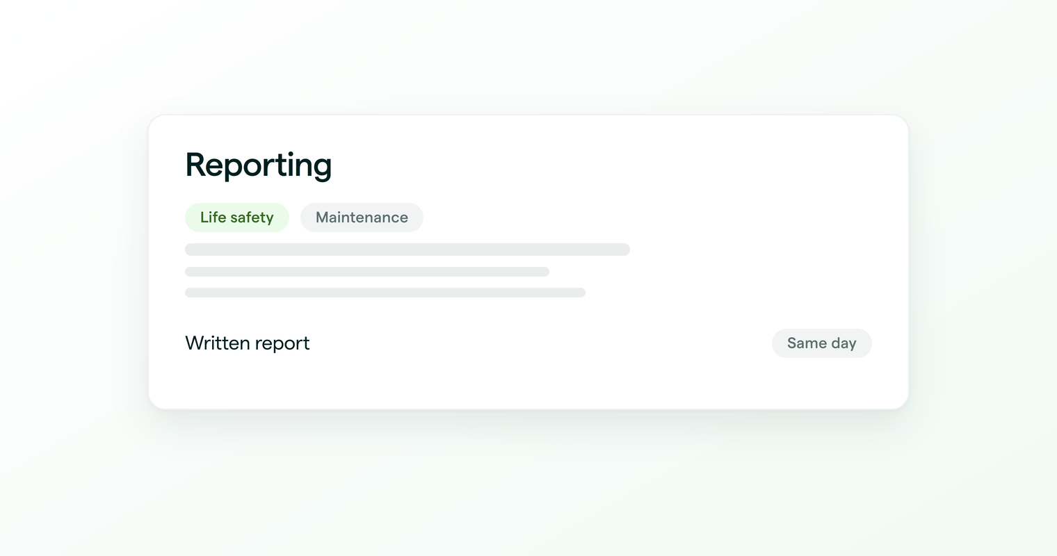 Step three: the report separating immediate life-safety hazards from items needing maintenance