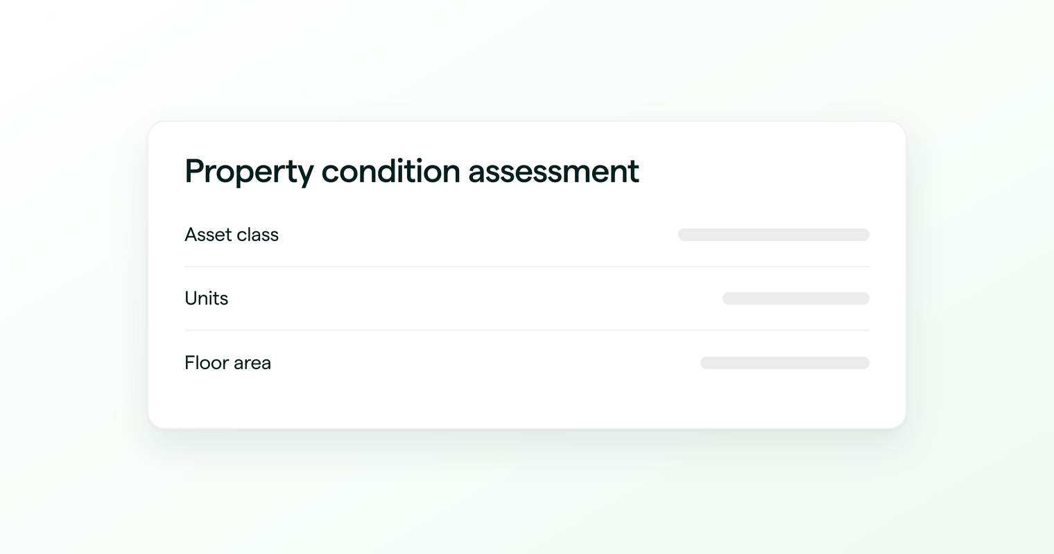 A property condition assessment record for a commercial building