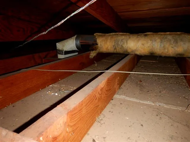 Attic insulation in a San Diego house