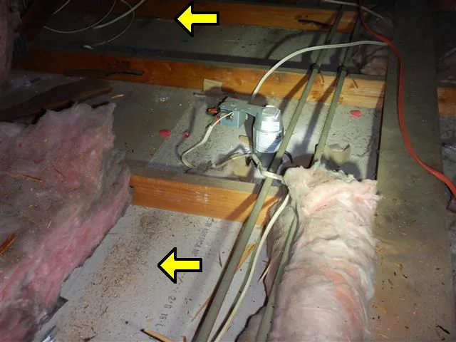 Insulation at the ceiling joists
