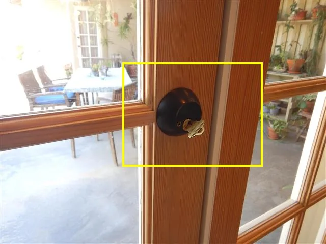 Exterior door during a home inspection
