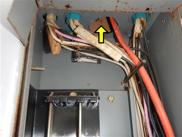 Breakers and wiring inside a panel