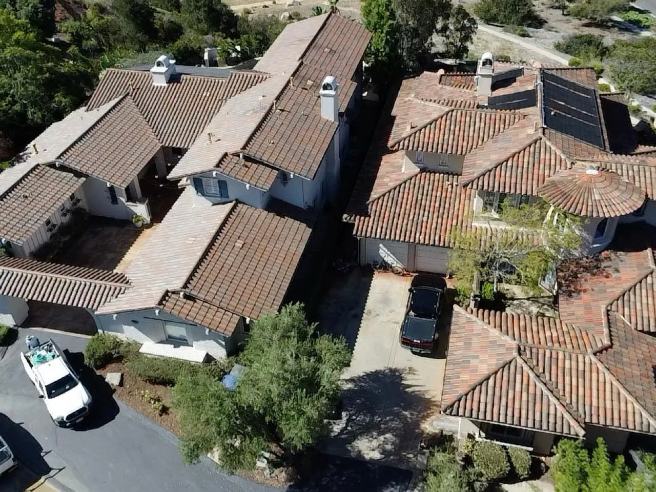 Inspection photo: aerial tile roof wings and turret