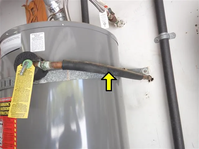 Gas water heater during an inspection