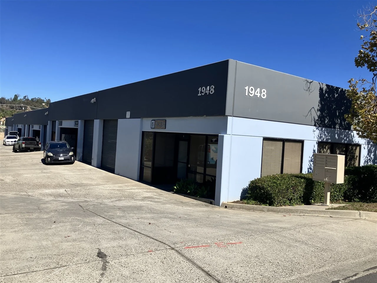 A multi-tenant commercial building in San Diego County at the start of a commercial inspection