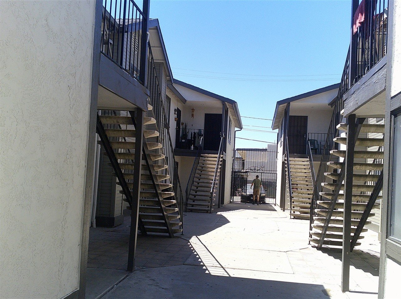 Apartment building at 4020 Van Dyke Ave San Diego during a balcony and walkway inspection