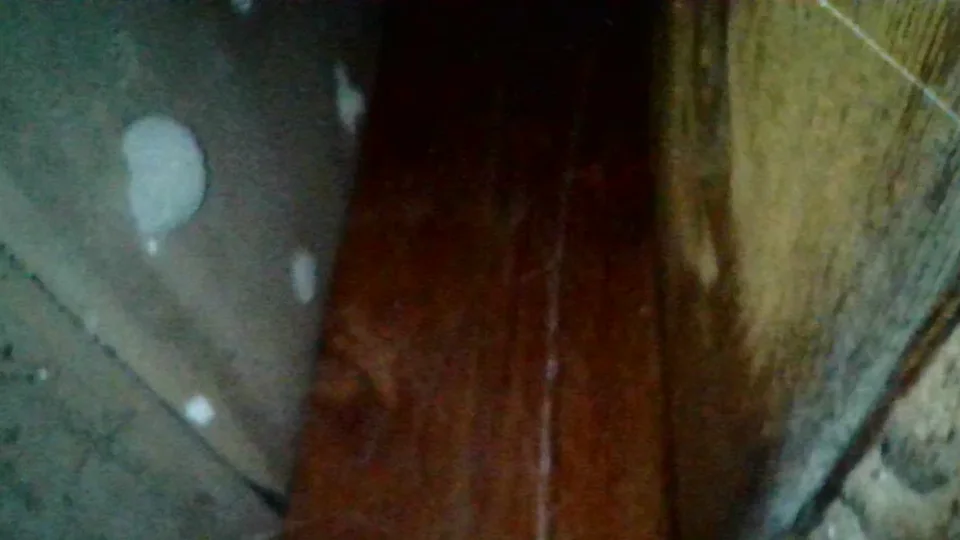 Borescope view of concealed balcony wood framing during a San Diego SB-326 inspection.