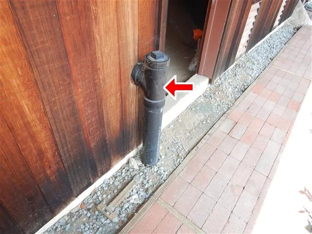 Exterior sewer cleanout access inspected during a San Diego sewer scope inspection.