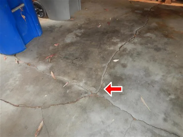 Concrete slab cracking documented during a San Diego concrete slab survey.